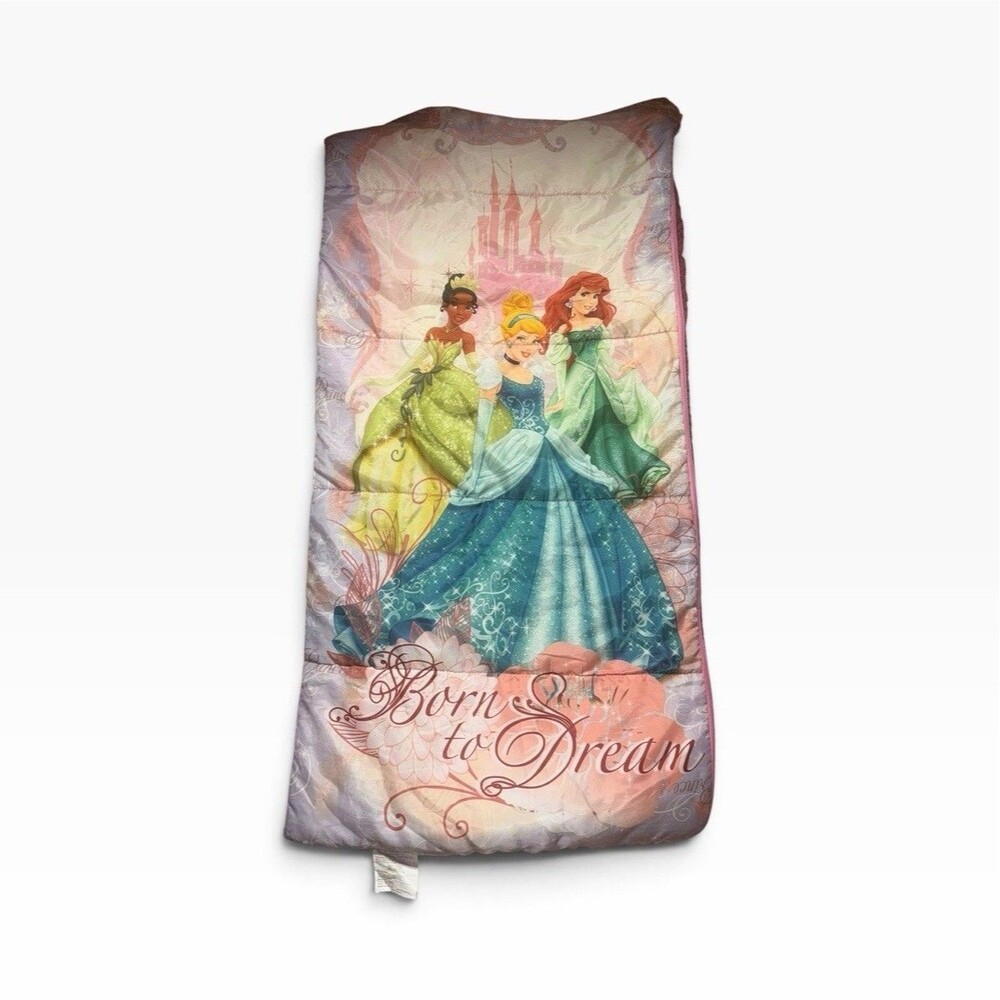 Disney Princess Sleeping Bag "Born To Dream" Tiana Ariel Cinderella